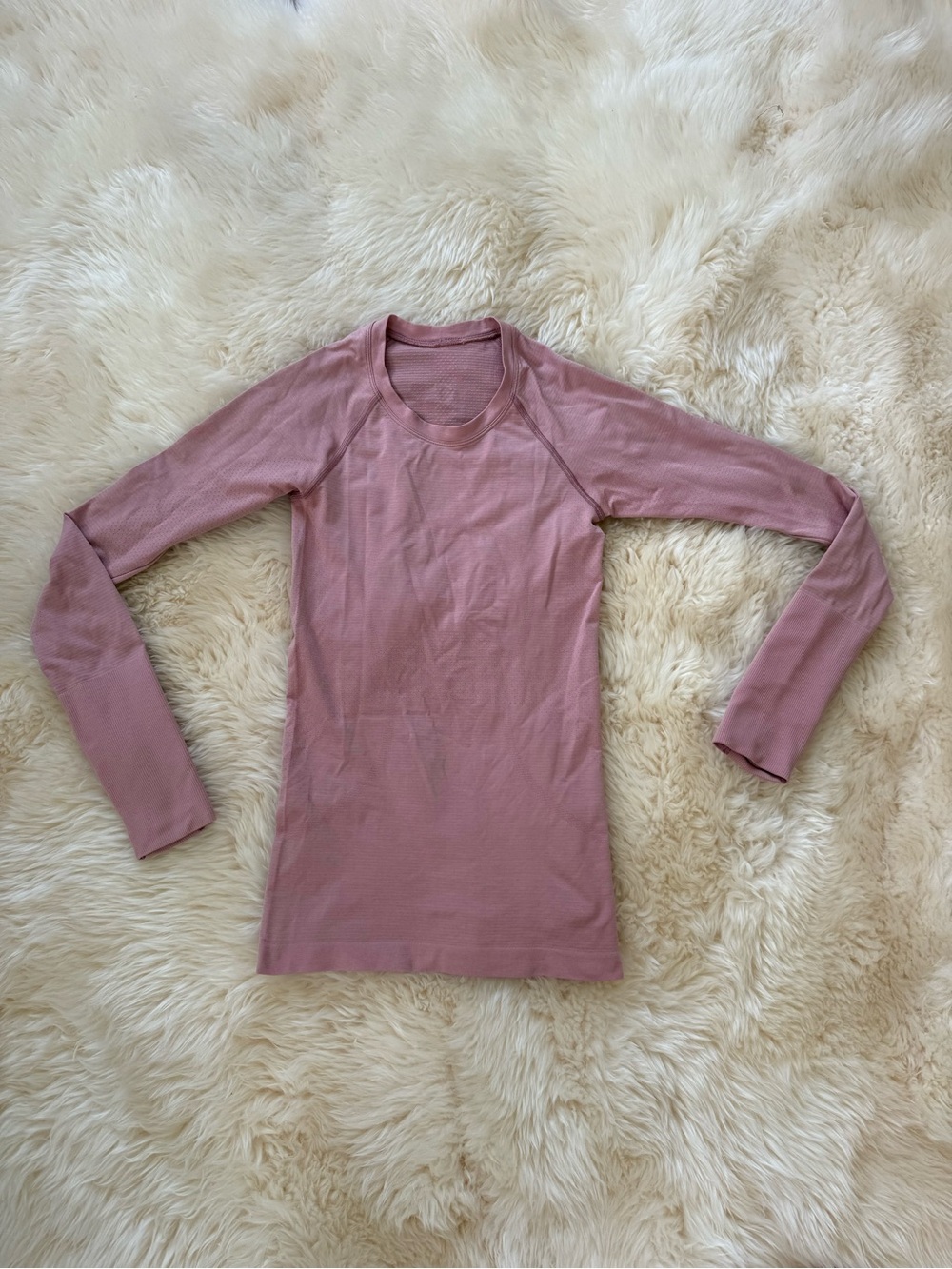 lululemon athletica Dusty Rose Ribbed Long Sleeve Top